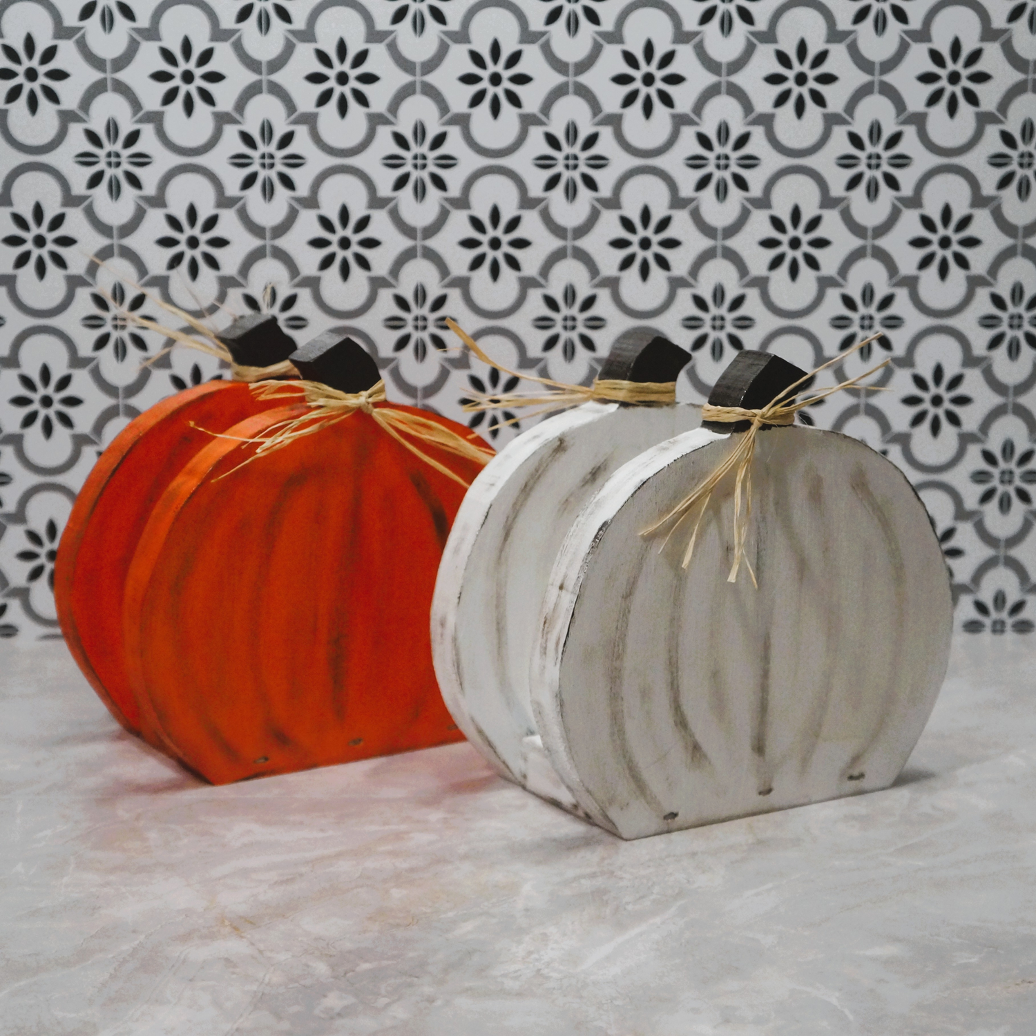 Hand-Painted Wooden Pumpkin Napkin Holder – Rustic Fall Table Decor