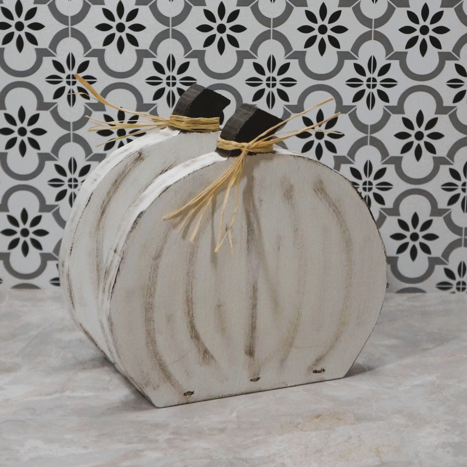 Hand-Painted Wooden Pumpkin Napkin Holder – Rustic Fall Table Decor
