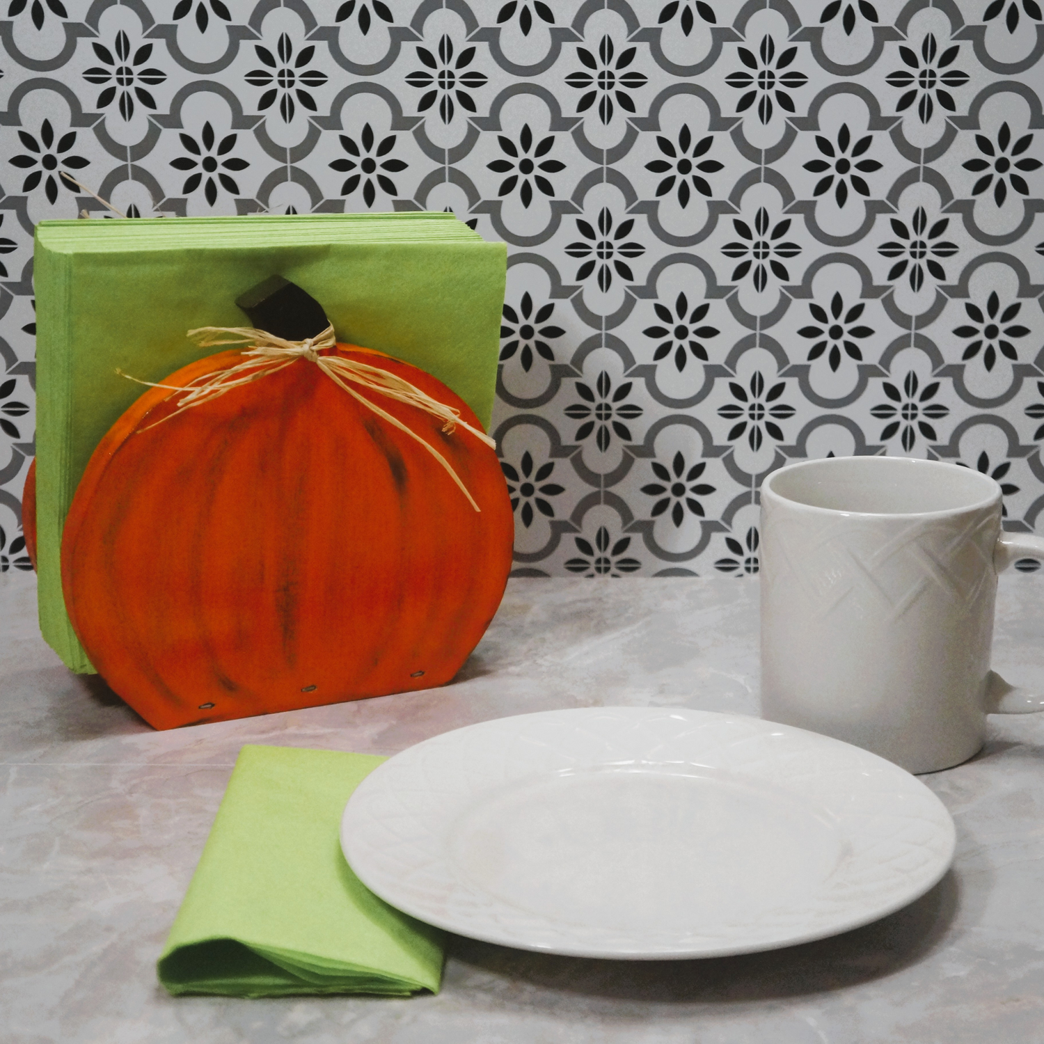 Hand-Painted Wooden Pumpkin Napkin Holder – Rustic Fall Table Decor